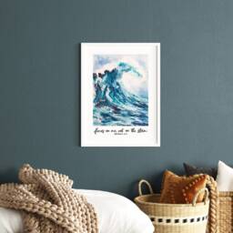 Focus On Me, Not The Storm Print - Matthew 14 V 22-33 Christian Prints Bible Verse Art Christian Gifts Baptism Gift Wall - thumbnail 2