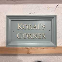 Hand Painted House Name Sign, Farrow & Ball Green Blue - thumbnail 2