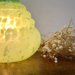 Vintage Tulip Wall Lamp in Mint Green Clichy Glass - thumbnail 3