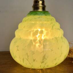 Vintage Tulip Wall Lamp in Mint Green Clichy Glass - thumbnail 2