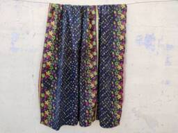 Handmade Vintage Kantha Quilt Reversible Floral Cotton Bedspread - thumbnail 1
