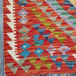 Classic Rug, Handmade Artisan Afghan Turkish Scandinavian Navajo Bohemian Wool Flatweave Multicolour Kilim Rug 162x108 cm - thumbnail 4