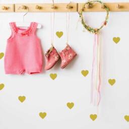 Heart Vinyl Wall Decals, Gold Hearts Wall Decal, Nursery Vinyl Heart Stickers, Decal - thumbnail 2