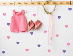 Heart Vinyl Wall Decals, Gold Hearts Wall Decal, Nursery Vinyl Heart Stickers, Decal - thumbnail 1