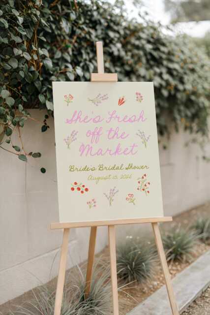 She's Fresh Off The Market Welcome Sign - Bridal Shower Welcome Sign, Custom Foam Bachelorette Reception Engagement Sign - image 1