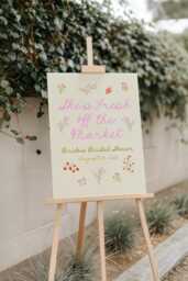 She's Fresh Off The Market Welcome Sign - Bridal Shower Welcome Sign, Custom Foam Bachelorette Reception Engagement Sign - thumbnail 1