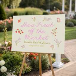 She's Fresh Off The Market Welcome Sign - Bridal Shower Welcome Sign, Custom Foam Bachelorette Reception Engagement Sign - thumbnail 2