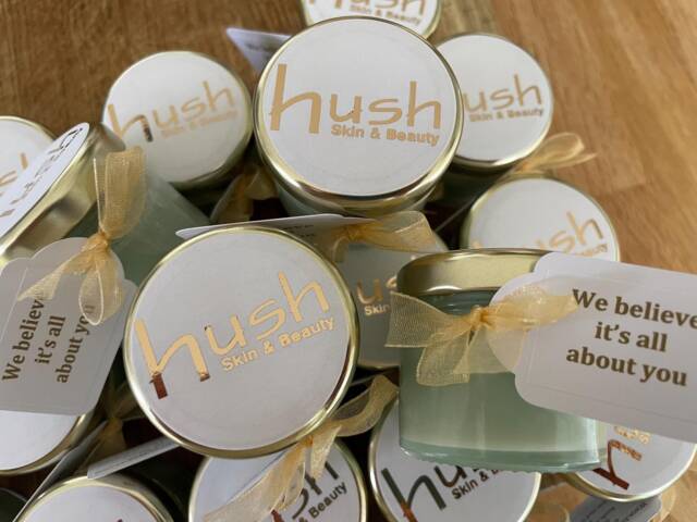 10 Mini Logo Candles Foil Label, Small Business Promotion Gift - image 1