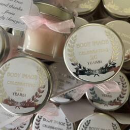 10 Mini Logo Candles Foil Label, Small Business Promotion Gift - thumbnail 2