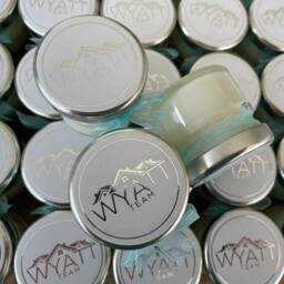 10 Mini Logo Candles Foil Label, Small Business Promotion Gift - thumbnail 3