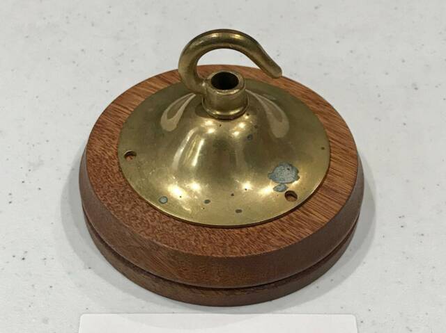 Brass Ceiling Hook Lamp Chandelier Light Wall Patras Wooden Mount Hanging Chain Antique Old - image 1