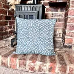 1620. Martheline Indigo - Linen/Cotton Cushion Cover - thumbnail 1