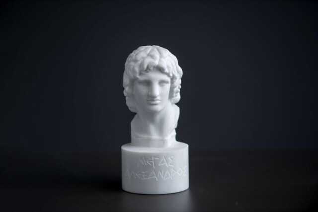 Bust Of Alexander The Great Statue Carved Greek Marble Figurine - image 1