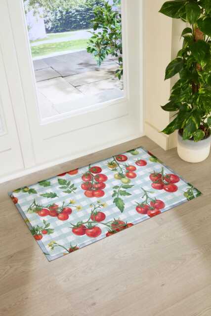 Tomatoes Pattern Indoor Outdoor Doormat - Botanical Kitchen Entrance Rug Mediterranean Home Decor Housewarming Gift 90x60cm - image 1