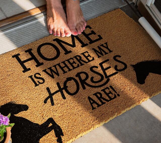 Home Is Where My Horses Are Coir Doormat - Welcome Rug - image 1