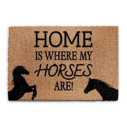 Home Is Where My Horses Are Coir Doormat - Welcome Rug - thumbnail 2