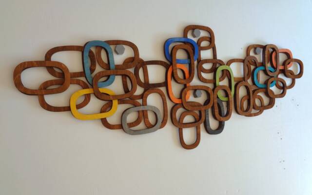 Eclectic Wood Wall Decor, Mid-Century Modern Wood Wall Art, Retro Geometric 3D Panels - image 1