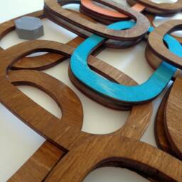 Eclectic Wood Wall Decor, Mid-Century Modern Wood Wall Art, Retro Geometric 3D Panels - thumbnail 4