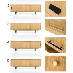 Mid-Century Sideboard, Dresser, Commode, Credenza Made Of Oak Vaneer - Livlo D-S04 - thumbnail 3