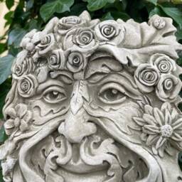 Summer Green Man Stone Hanging Plaque - Four Seasons Ivy Outdoor Garden Ornament Gift - thumbnail 3