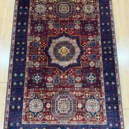 3.3x5 Red Color Mamluk Rug - Classical Table Turkish Wall Hand Knotted Afghan Oushak - thumbnail 3