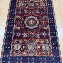 3.3x5 Red Color Mamluk Rug - Classical Table Turkish Wall Hand Knotted Afghan Oushak - thumbnail 2