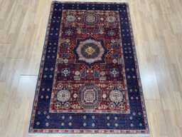 3.3x5 Red Color Mamluk Rug - Classical Table Turkish Wall Hand Knotted Afghan Oushak - thumbnail 1