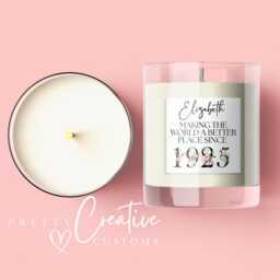 100Th Birthday Candle, Making The World A Better Place Since 1925, Happy Birthday, 100, 100Th, Gift, 1925 Floral - thumbnail 2