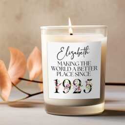 100Th Birthday Candle, Making The World A Better Place Since 1925, Happy Birthday, 100, 100Th, Gift, 1925 Floral - thumbnail 4