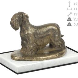 Cesky Terrier, Dog White Marble Base Statue, Limited Edition, Artdog. Made Of Cold Cast Bronze. Perfect Gift. Limited Edition - thumbnail 4
