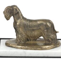 Cesky Terrier, Dog White Marble Base Statue, Limited Edition, Artdog. Made Of Cold Cast Bronze. Perfect Gift. Limited Edition - thumbnail 2