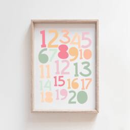 Set Of 2 Alphabet & Numbers Playroom Prints, Abc Print, Girls Nursery Pastel Poster, Wall Art - thumbnail 3