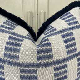 Brush Fringe Cushions Made in Fermoie Cove Blue Fabric Linen Cushion Pillow Throw Cover - thumbnail 3