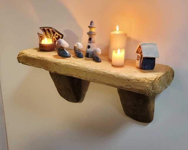 Chunky Character Dorset Driftwood Wall Hanging Shelves Shelf 54 cm 21.25 - image 1