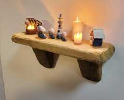 Chunky Character Dorset Driftwood Wall Hanging Shelves Shelf 54 cm 21.25 - thumbnail 1