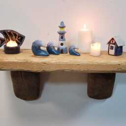 Chunky Character Dorset Driftwood Wall Hanging Shelves Shelf 54 cm 21.25 - thumbnail 2