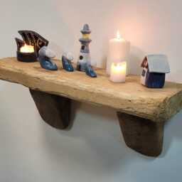 Chunky Character Dorset Driftwood Wall Hanging Shelves Shelf 54 cm 21.25 - thumbnail 3