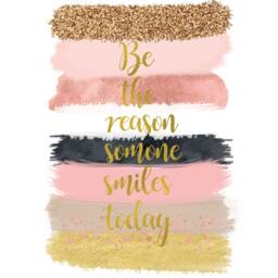 Pink & Gold Print, Brush Strokes Art, Positive Quote, Rose Wall Bedroom Decor, Glitter Gift For Her, Feminine Art - thumbnail 3