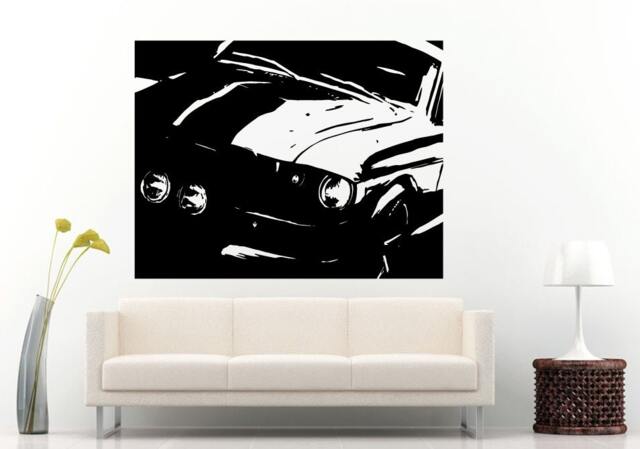 Classic Old School Antique American Muscle Sports Racing Fast Car Automobile Vehicle Wall Decal Vinyl Sticker Mural Room Decor L704 - image 1