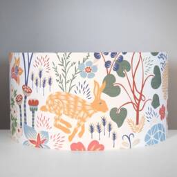 Bird Lampshade Orange Blue Lintu, Gold Silver Or White Lining Option, Table Ceiling Lampshade, Print Pattern, Handmade By Vivid Shades - thumbnail 4
