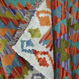 Classic Runner Rug, Handmade Artisan Afghan Turkish, Scandinavian, Navajo, Bohemian, Wool Flatweave Multicolour Kilim Rug 300x76 cm - thumbnail 4