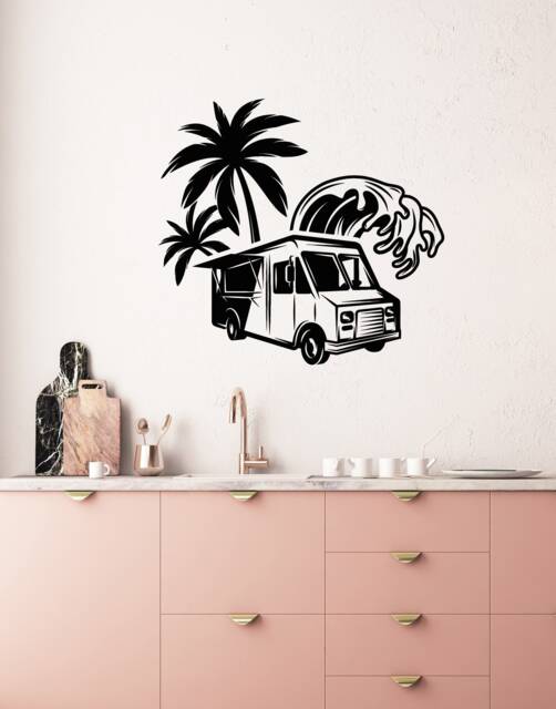 Food Truck Vinyl Wall Decal Fast Street Beach Style Stickers Mural - #3015Di - image 1