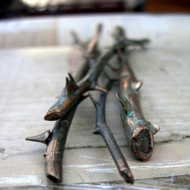 Bronze Rose Stem Sculpture - Enduring Love, Bouquet Of 4 - image 1