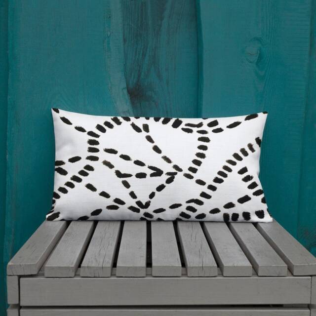 Black & White Accent Pillow Modern Home Decor - image 1