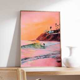 Surfing Poster, Beach Wall Art, Surf Print, Ocean Wave Coastal Decor, Summer Surfer Room Gift Art - thumbnail 2