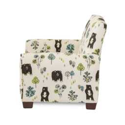 Personalized Toddler Rocking Chair, Kid Chair With Ottoman & Pillow - Bears & Trees Print - thumbnail 3
