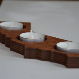 Wood Candle Holder Shape Of California State Patriotic Home Decor Rustic Tea Light Candleholder, Wedding Table - thumbnail 2