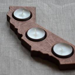 Wood Candle Holder Shape Of California State Patriotic Home Decor Rustic Tea Light Candleholder, Wedding Table - thumbnail 4