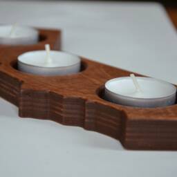 Wood Candle Holder Shape Of California State Patriotic Home Decor Rustic Tea Light Candleholder, Wedding Table - thumbnail 3