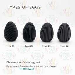 Easter Eggs 3D Printed Hunt Baby First Gifts, Black For Decor, Decorative Eggs Hunt, Minimalist Decor - thumbnail 3